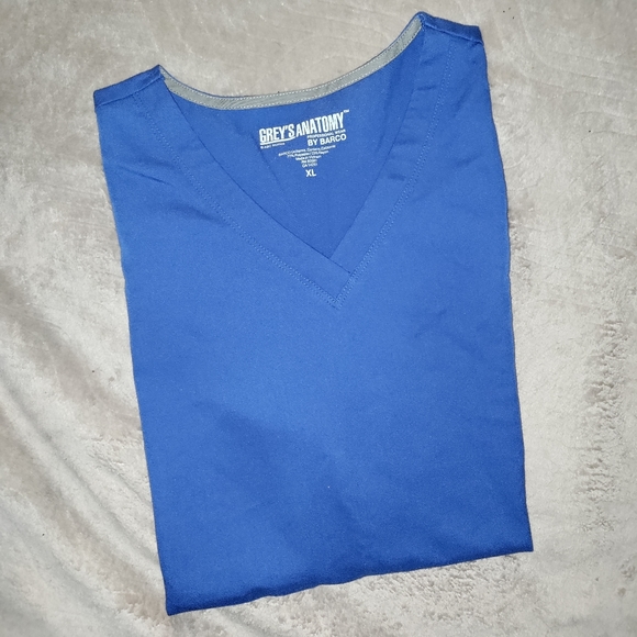 🆕Grey's Anatomy | Blue V- Neck Scrub Top Womens Size XL - Picture 3 of 12